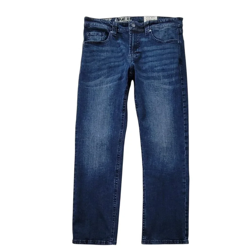 AXEL Men’s Slim Boot Jeans Newcastle Wash Blue Stretch Denim